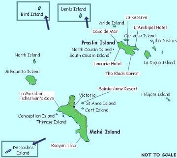 seychellen inseln karte